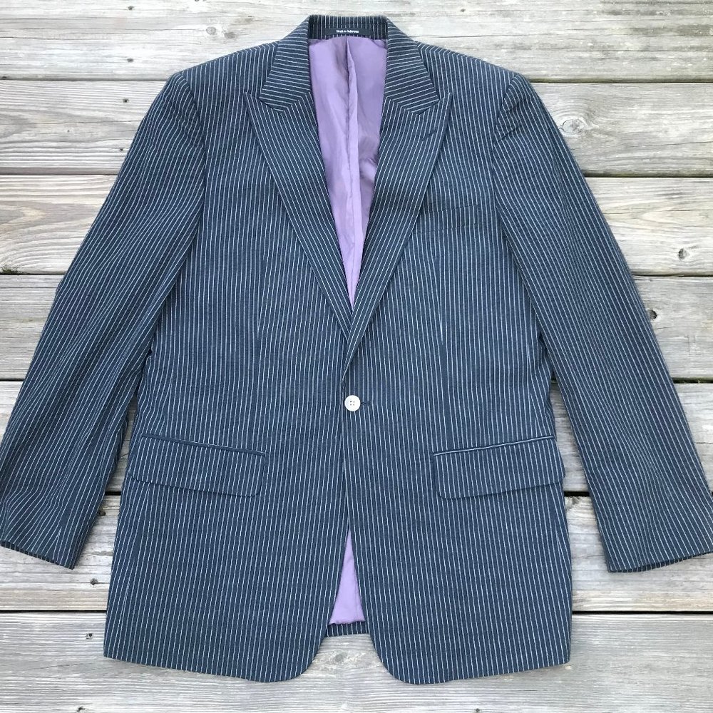 Pronto Uomo Blue Men Blazer One Button Style Sport - Picture 1 of 9